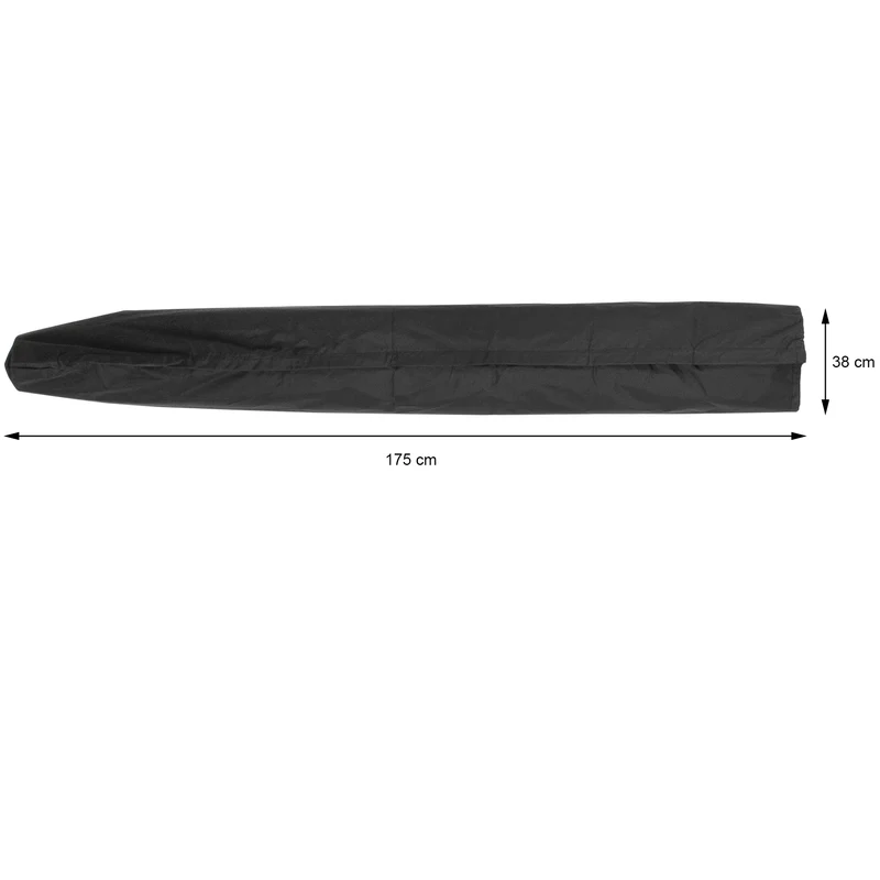 Sonnenschirm mit Kurbel und Abdeckung Ø 300 cm Schwarz aus Polyester ML-Design