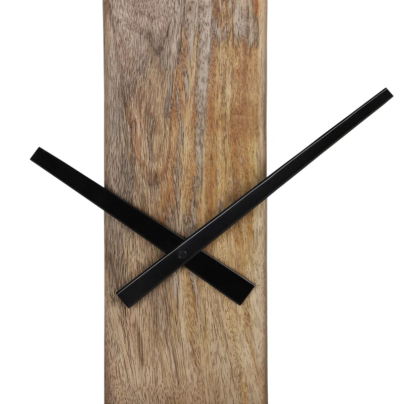 Große Wanduhr Ø 64 cm Schwarz aus Eisen und Mangoholz WOMO-DESIGN