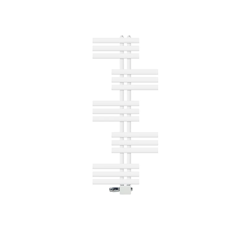 Badheizkörper Leon 500x1200 mm Weiß mit Universale Anschlussgarnitur