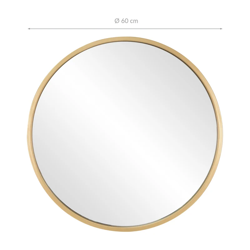 Wandspiegel Ø 60 cm Gold aus Glas mit Metallrahmen WOMO-Design