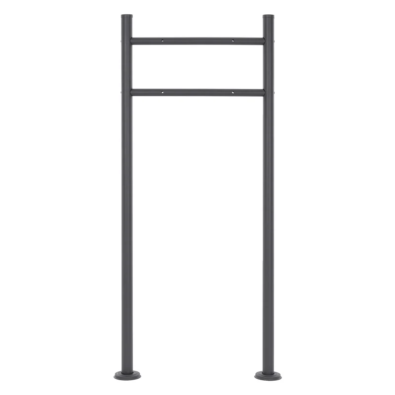 Standbriefkasten mit Zeitungsfach 37x36,5x11 cm Anthrazit/Weiß-Marmoroptik aus Stahl ML-Design, Modernes Dreieckiges Design, Standhöhe 120cm Anthrazit Doppelfuß