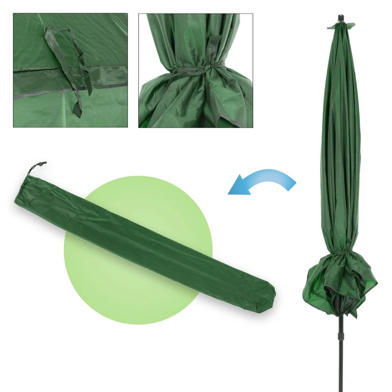 Angelschirm mit Seitenwand, olivgrün, 190x150,5-200 cm, aus Aluminium und Nylon