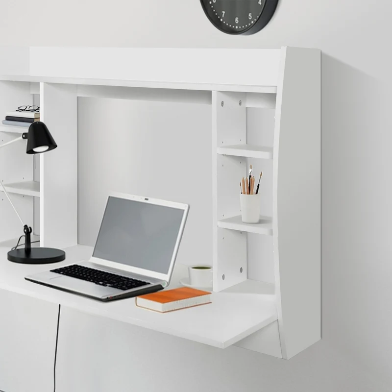 Wandschreibtisch 110x75x48 cm Weiß aus MDF ML-Design