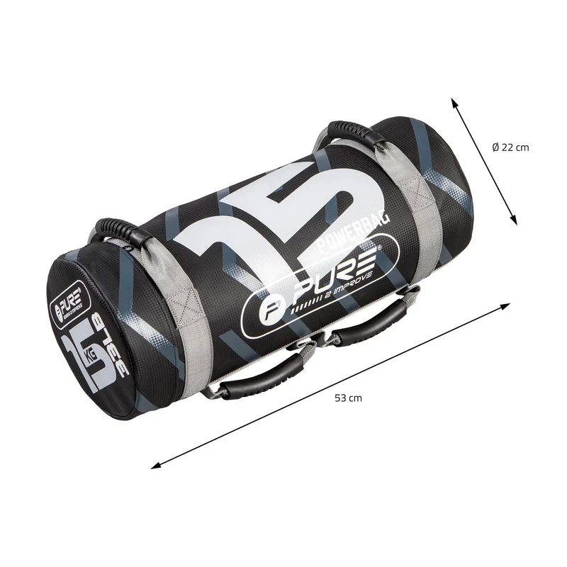 Power Bag 15 kg Schwarz/Grau aus PVC und PE Pure2Improve