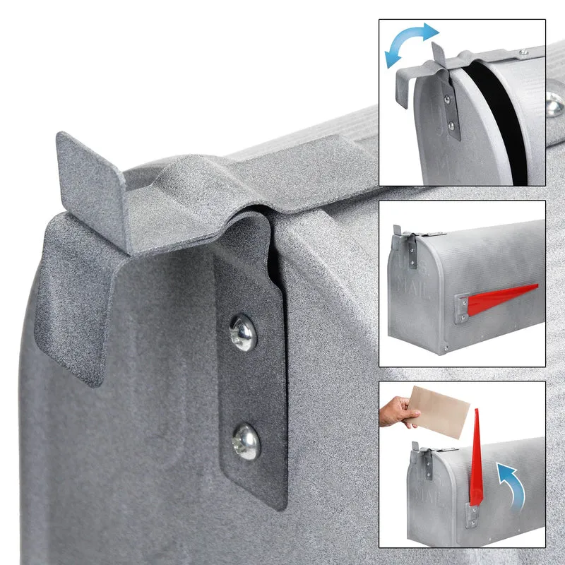 Briefkasten US Mailbox inkl. Standfuß Betonoptik aus Aluminium ML-Design
