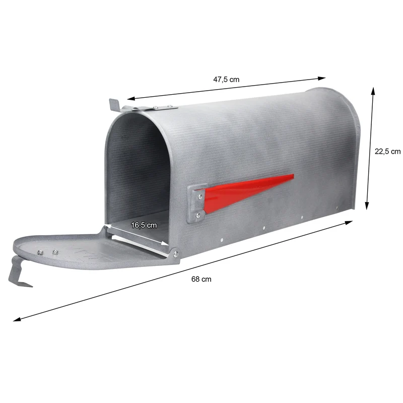 Briefkasten US Mailbox inkl. Standfuß Betonoptik aus Aluminium ML-Design