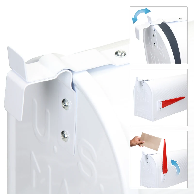 Briefkasten US Mailbox inkl. Standfuß Weiß aus Aluminium ML-Design