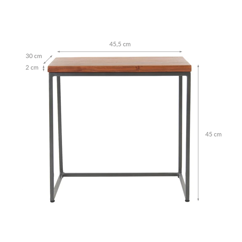 Beistelltisch 3er Set Natur aus Akazienholz und Metall WOMO-Design