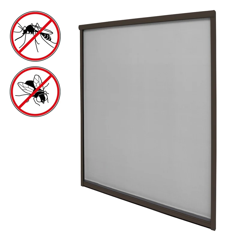 Insektenschutzrollo für Fenster 160x160 cm Braun