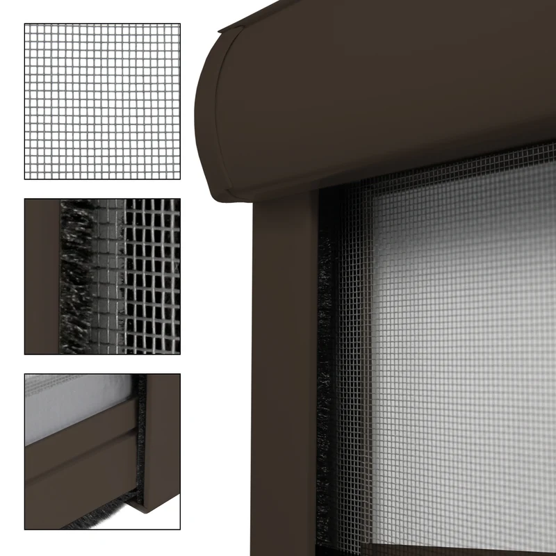 Insektenschutzrollo für Fenster 160x160 cm Braun