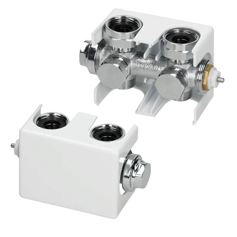 Badheizkörper Steam Design 600x1186 mm Weiß mit Universal Anschlussgarnitur