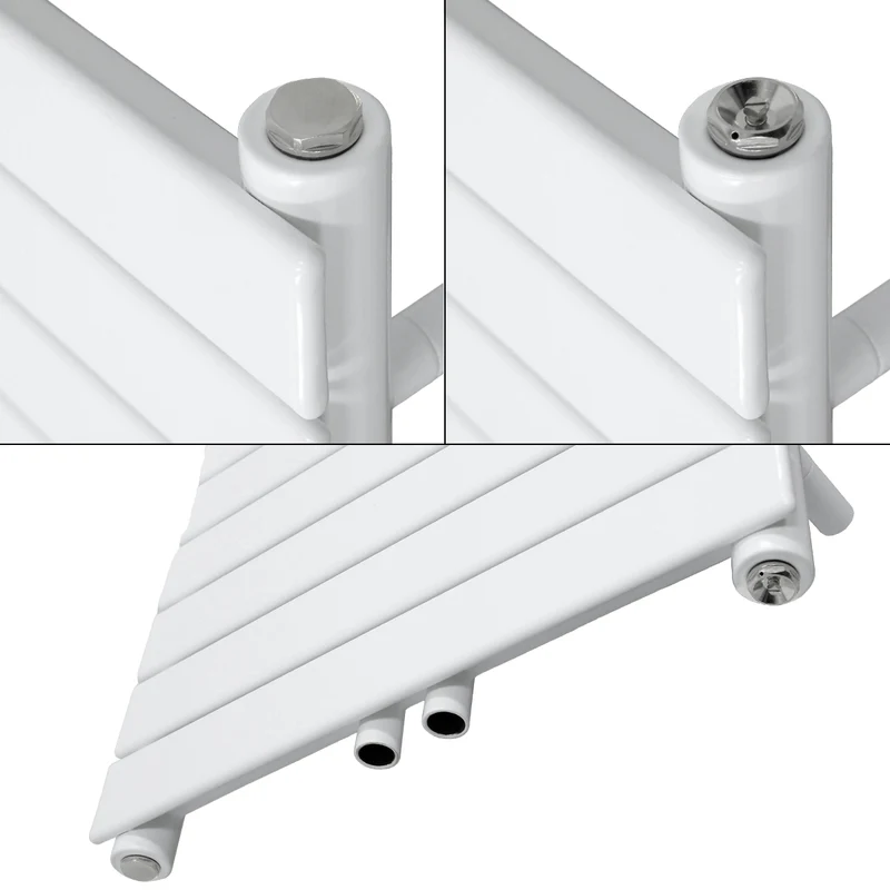 Badheizkörper Steam Design 600x1186 mm Weiß mit Boden Anschlussgarnitur