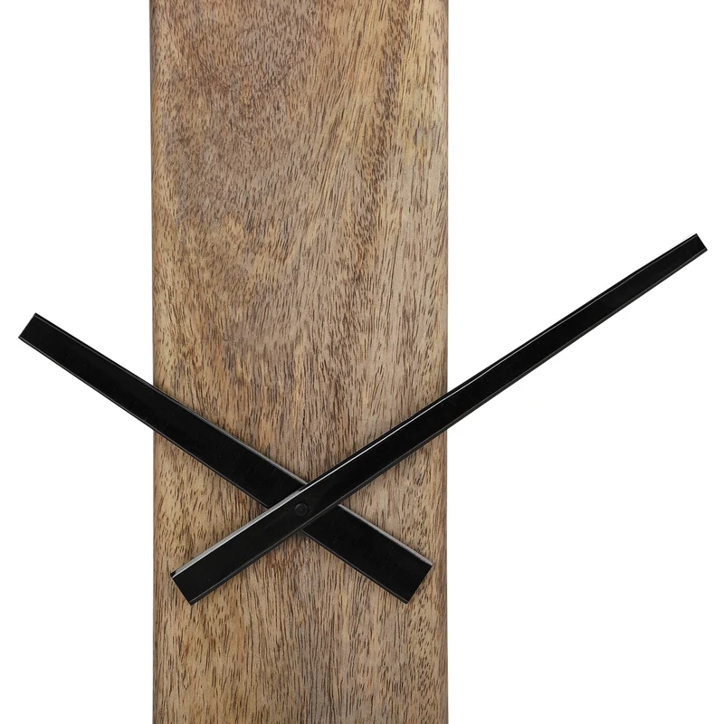 Große Wanduhr Ø 62 cm Schwarz/Natur aus Eisen und Mangoholz WOMO-Design