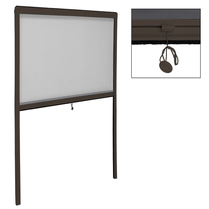 Fliegengitter Braun 90x160 cm mit Aluminium Rahmen