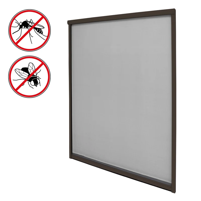 Fliegengitter Braun 130x160 cm mit Rahmen aus Aluminium