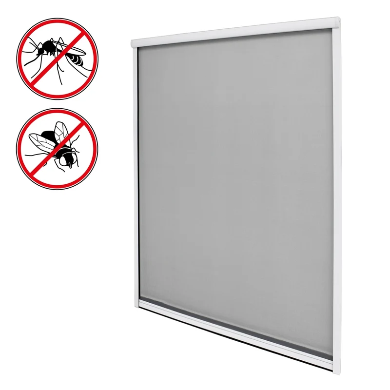 Fliegengitter Weiß 130x160 cm mit Aluminium Rahmen