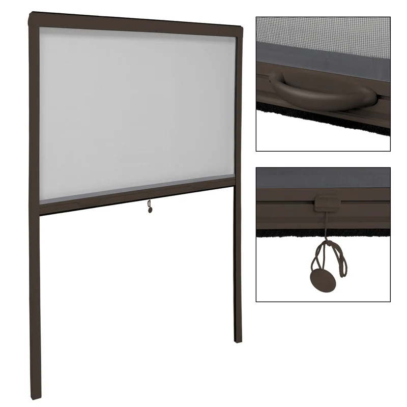 Fliegengitter Braun 100x160 cm mit Aluminium Rahmen