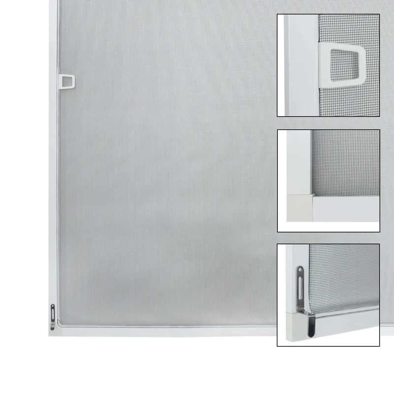 Fliegengitter Weiß 130x150 cm mit Rahmen aus Aluminium