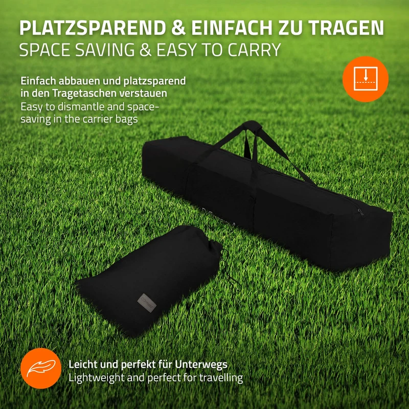 XXL Hängematte mit Stahlgestell bis 250 kg Schwarz inkl. Tragetasche ML-Design