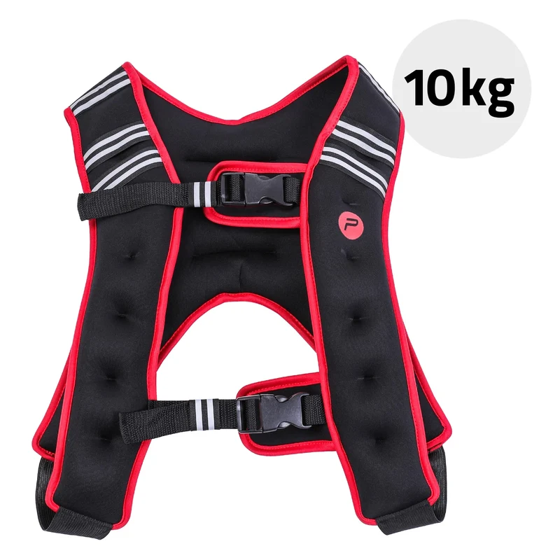 Gewichtsweste 10kg Schwarz/Rot aus Neopren Pure2Improve