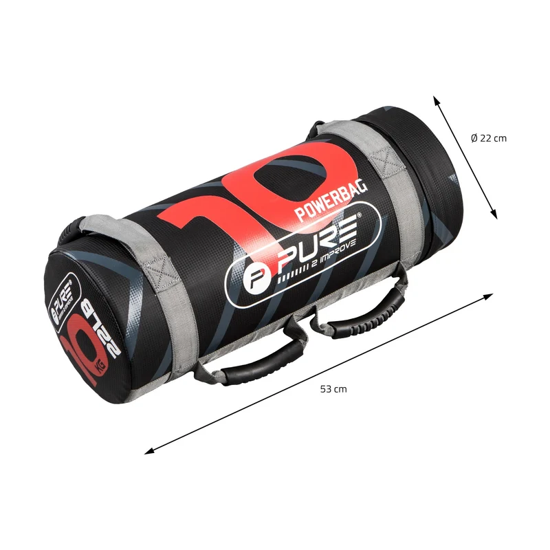 Power Bag 10 kg Schwarz/Rot aus PVC und PE Pure2Improve