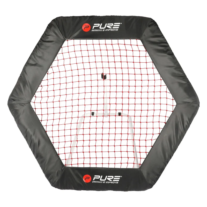 Rebounder Kicker für Fußball und Sport in Hexagon-Form 140x125 cm aus Metall Pure2Improve