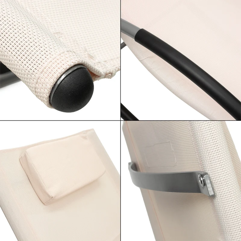 Schaukelliege mit Kopfkissen und Seitentasche Creme aus Polyester ML-Design