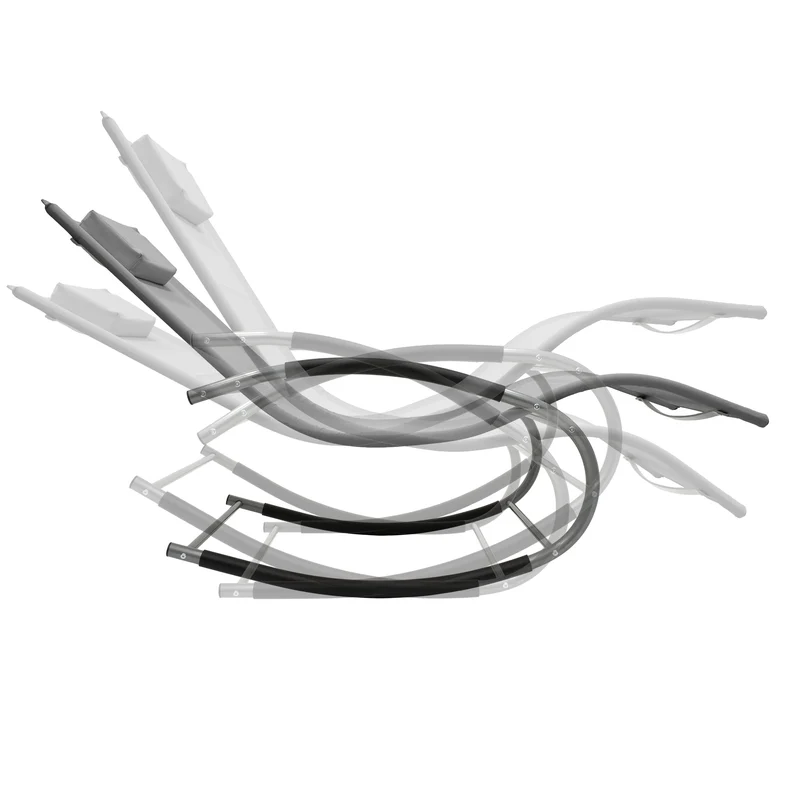 Schaukelliege mit Kopfkissen und Seitentasche Grau aus Polyester ML-Design