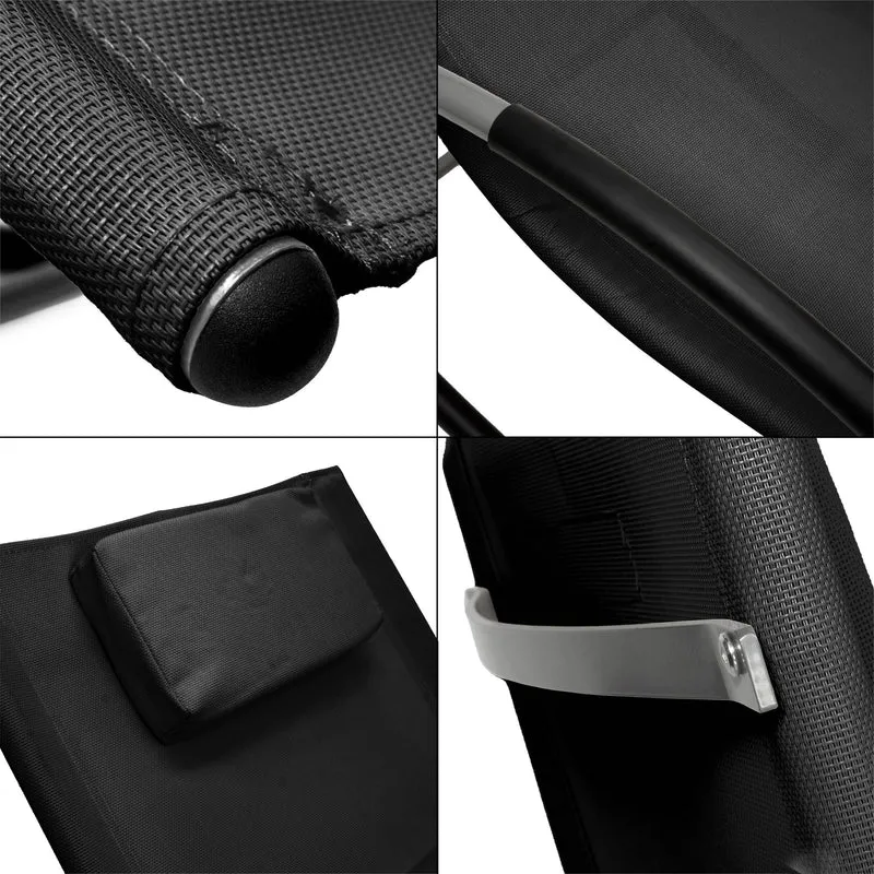 Schaukelliege mit Kopfkissen und Seitentasche Schwarz aus Polyester ML-Design