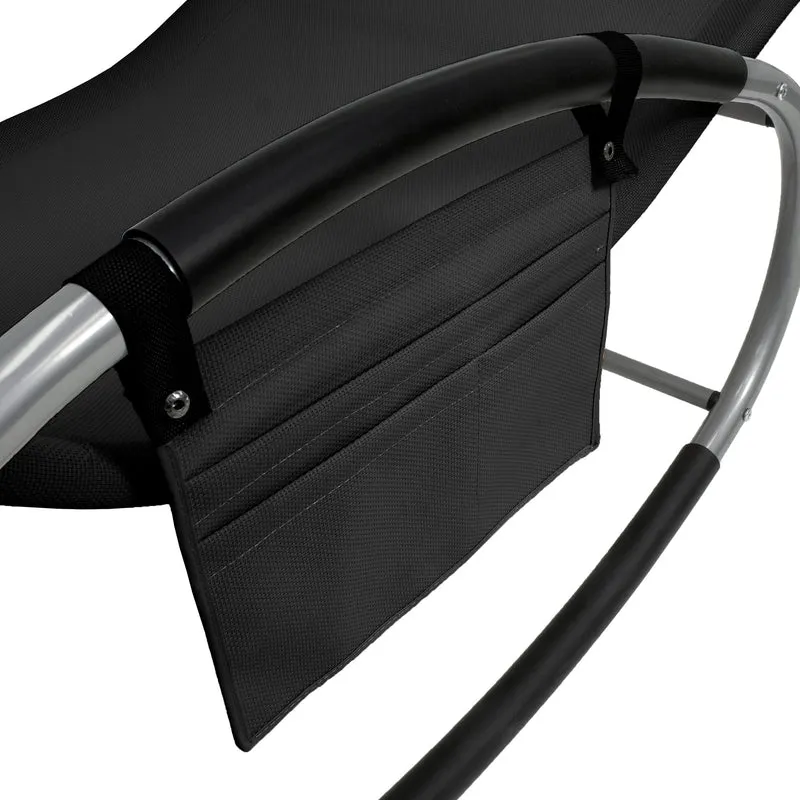 Schaukelliege mit Kopfkissen und Seitentasche Schwarz aus Polyester ML-Design