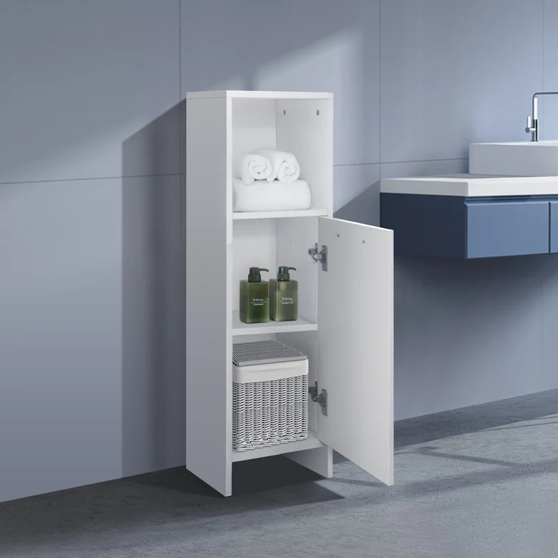 Badezimmerschrank Badschrank Weiß 30x95x30 cm mit einer Ablage ML-Design