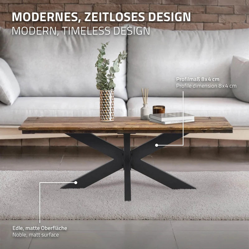 Tischbeine Tischgestell X-Design 98 x 58 x 43 cm Schwarz aus Metall ML-Design