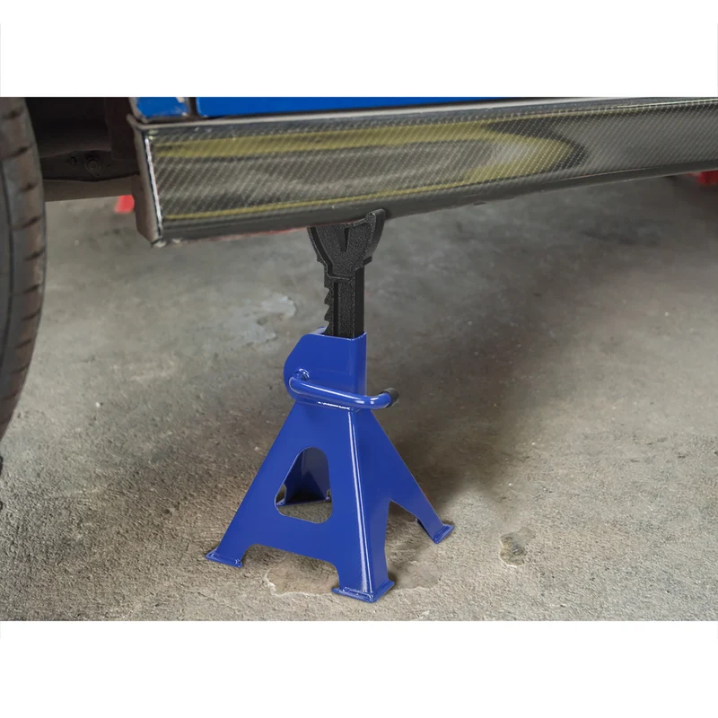 2er Set Unterstellböcke, blau, Traglast 6000 kg, aus Stahl