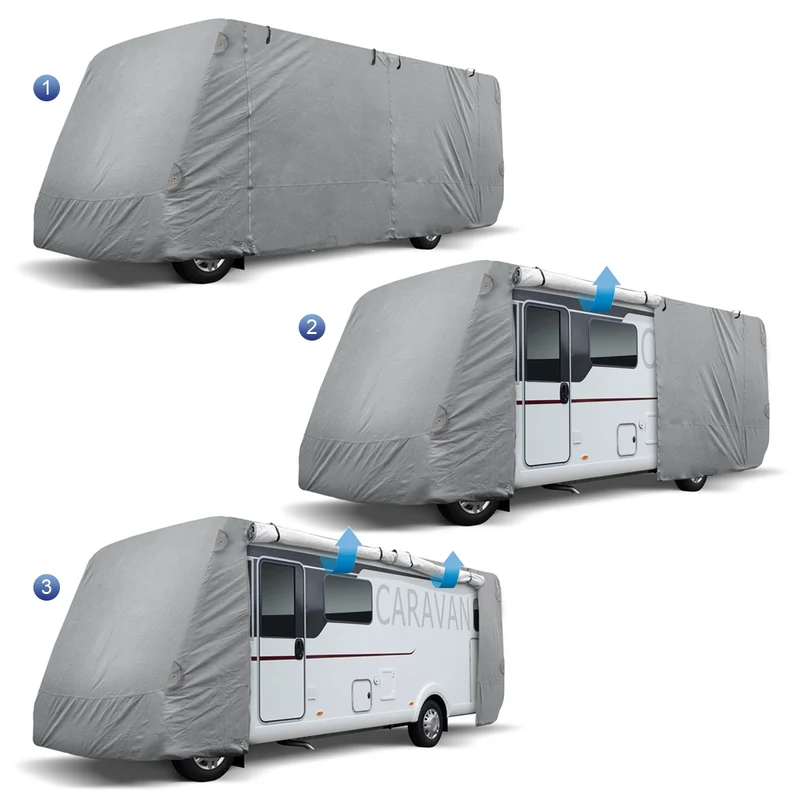 Ganzgarage für Wohnmobile Größe XL 870x235x275 cm Atmungsaktiv aus Vliesstoff