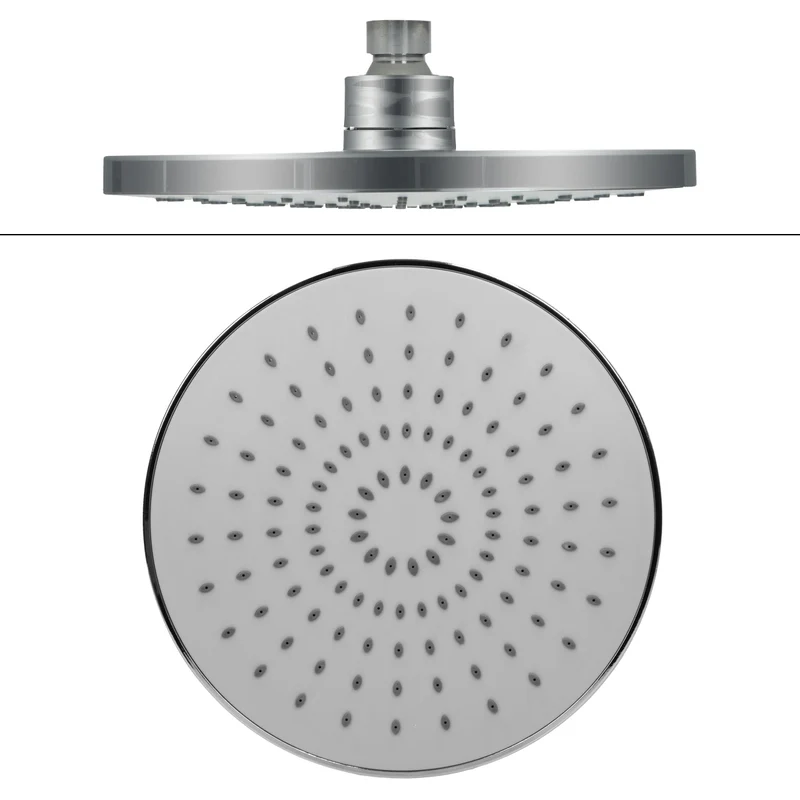 Edelstahl Duschsystem Ovales Design Hellgrau mit Anti-Kalk Düsen