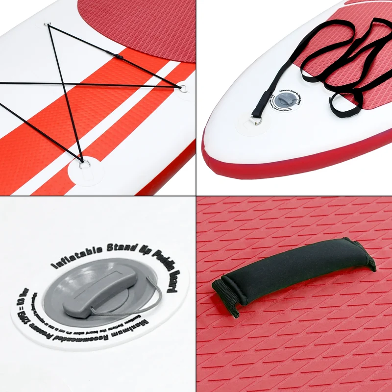 Stand Up Paddle aufblasbares SUP Board Classic 308x76x10 cm in Rot aus PVC inkl. Pumpe und Tragetasche