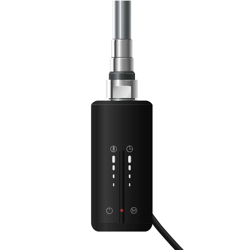 Elektrischer Badheizkörper mit Heizstab 300W 500x800 mm Schwarz matt gerade mit Seitenanschluss & Thermostat Touchbedienung LuxeBath