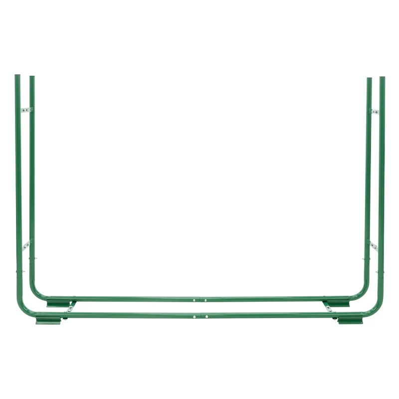 Kaminholzregal größenverstellbar 150-220 cm Länge 20-30 cm Breite Grün aus Metall