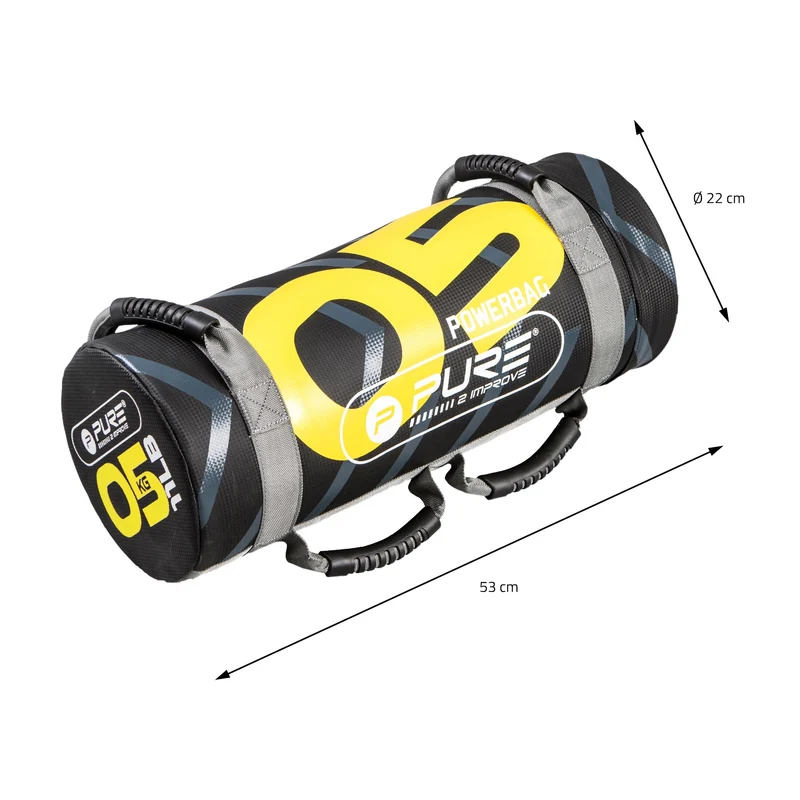 Power Bag 5 kg Schwarz/Gelb aus PVC und PE Pure2Improve