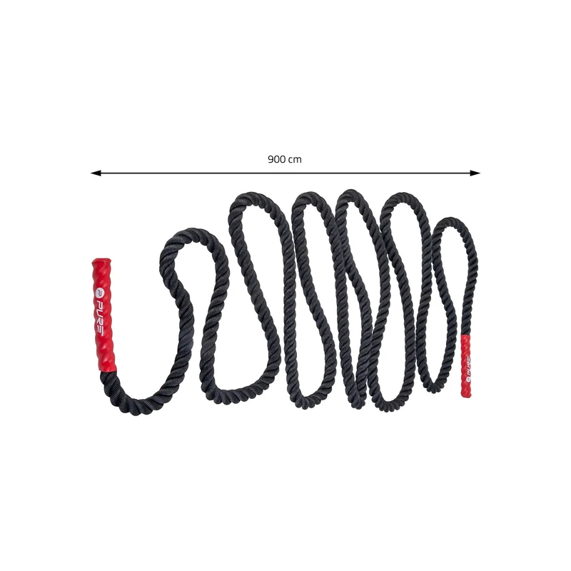 Springseil Battle Rope 9m Schwarz/Rot aus Polyester Pure2Improve