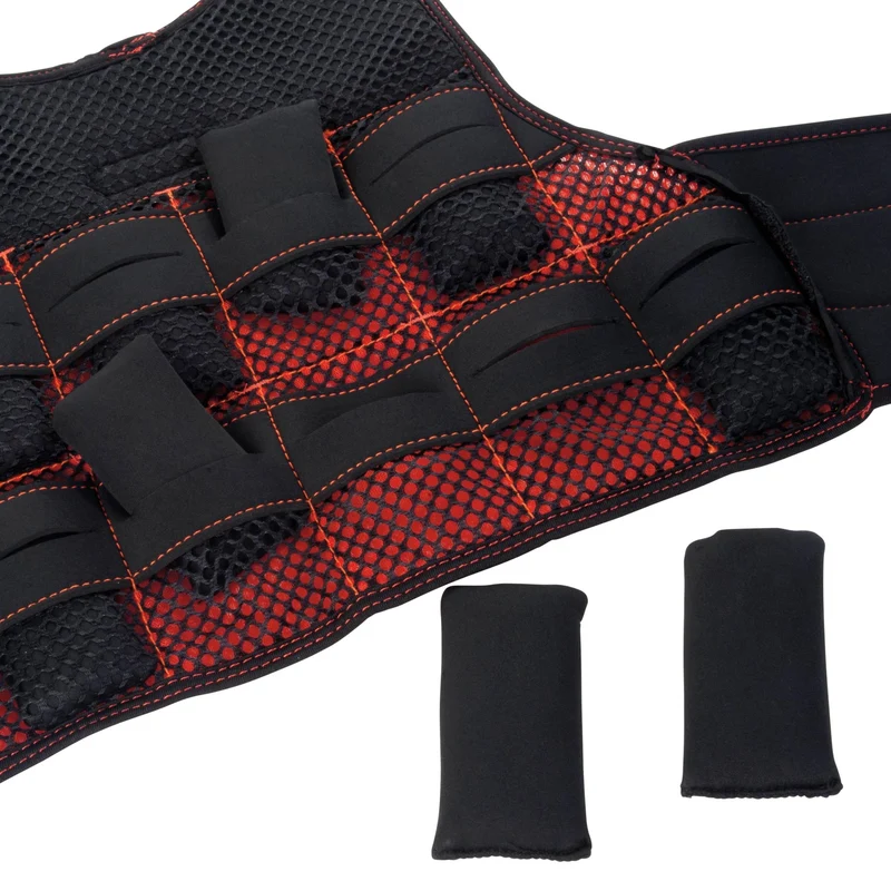 Gewichtsweste 5 kg Schwarz/Rot aus Neopren Pure2Improve Klettverschluss