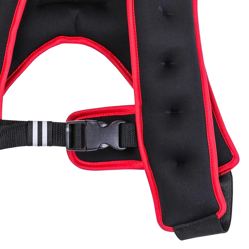Gewichtsweste 5 kg Schwarz/Rot aus Neopren Pure2Improve Kllickverschluss
