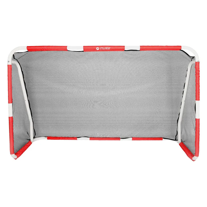 Fußballtor 170x110x60 cm Rot/Weiß aus Metall Pure2Improve