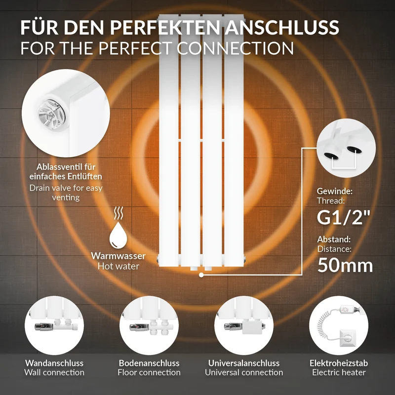 Paneelheizkörper Einlagig 300x900 mm Weiß ML-Design