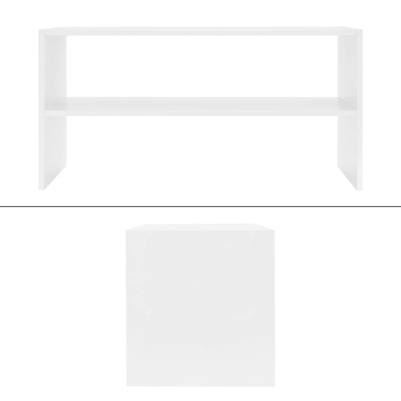 Monitorständer mit zwei Ebenen 70x35x33 cm Weiß as Holz ML-Design