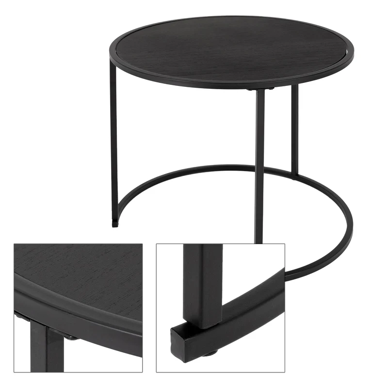 Beistelltisch 3er Set Schwarz ML-Design