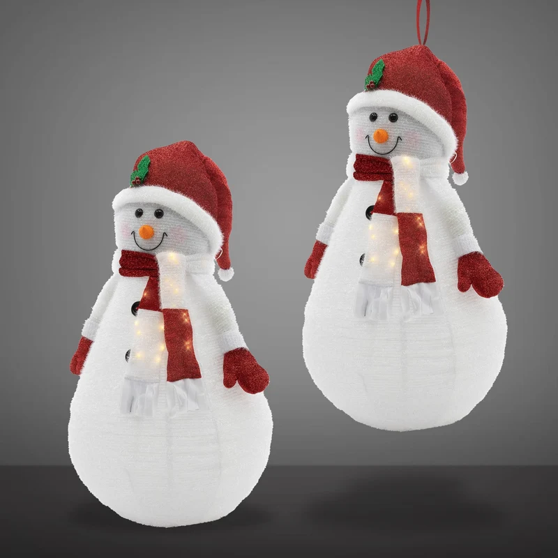 LED Schneemann XXL 140 cm Warmweiß mit 20 LEDs aus Kunststoff