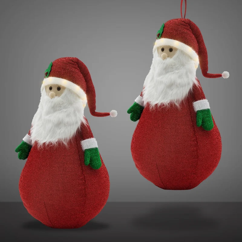 LED Weihnachtsmann XXL 140 cm Warmweiß mit 10 LEDs aus Kunststoff