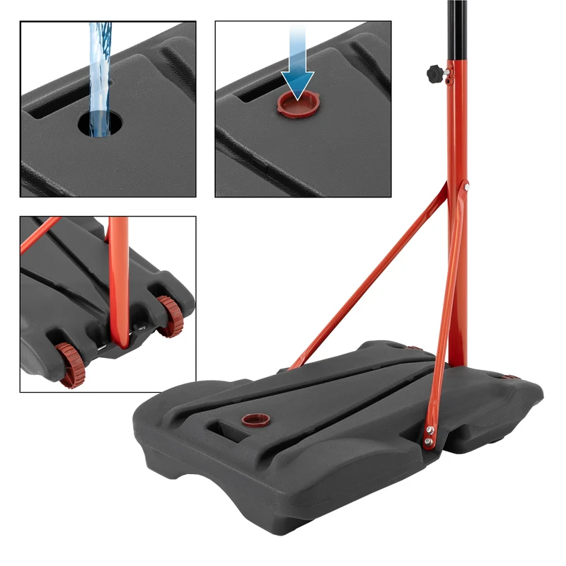Basketballkorb mit Ständer Orange/Schwarz 248 cm aus pulverbeschichtetem Stahl