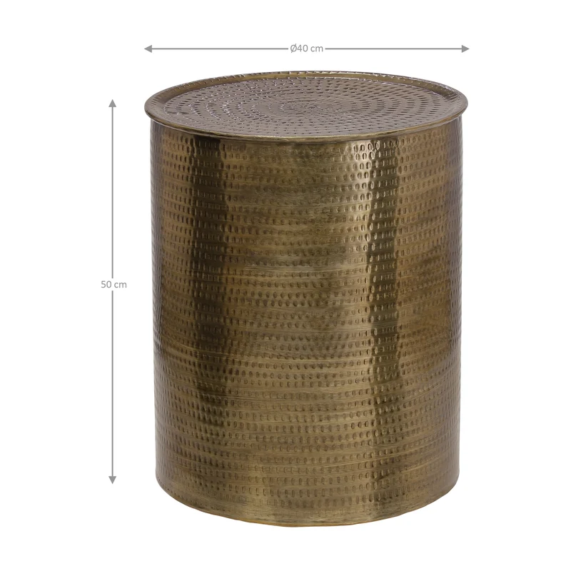 Beistelltisch Ø 40x50 cm Gold aus Aluminium WOMO-Design